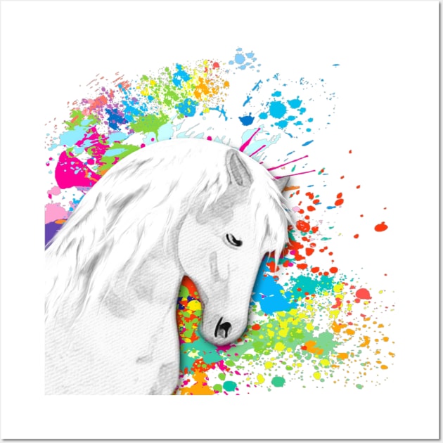 Horse Lovers Majestic White Horse Wall Art by KC Morcom aka KCM Gems n Bling aka KCM Inspirations